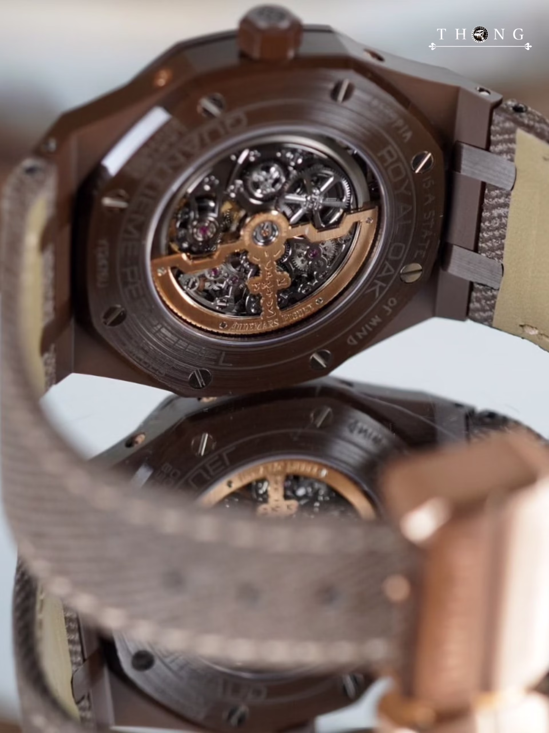 Openworked Travis Scott Zoom in Details THONG PATEK AP Royal Oak 26585CM.OO.D301VE.01 Cactus Jack Travis