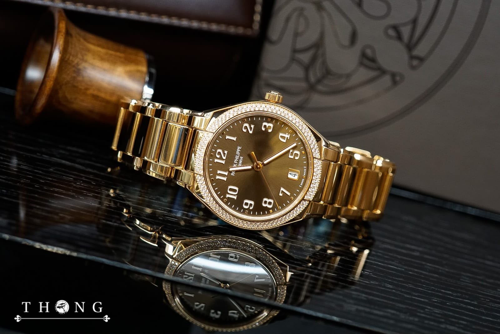 THONG Patek Philippe Twenty~4 36 7300/1200R-001 Sunburst Brown
