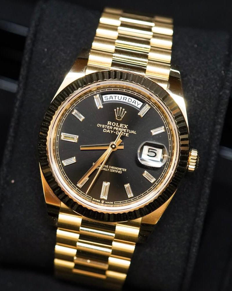 Rolex Day-Date 40 228238-0004 Bright Black (Baguette-cut diamonds) - Image 3