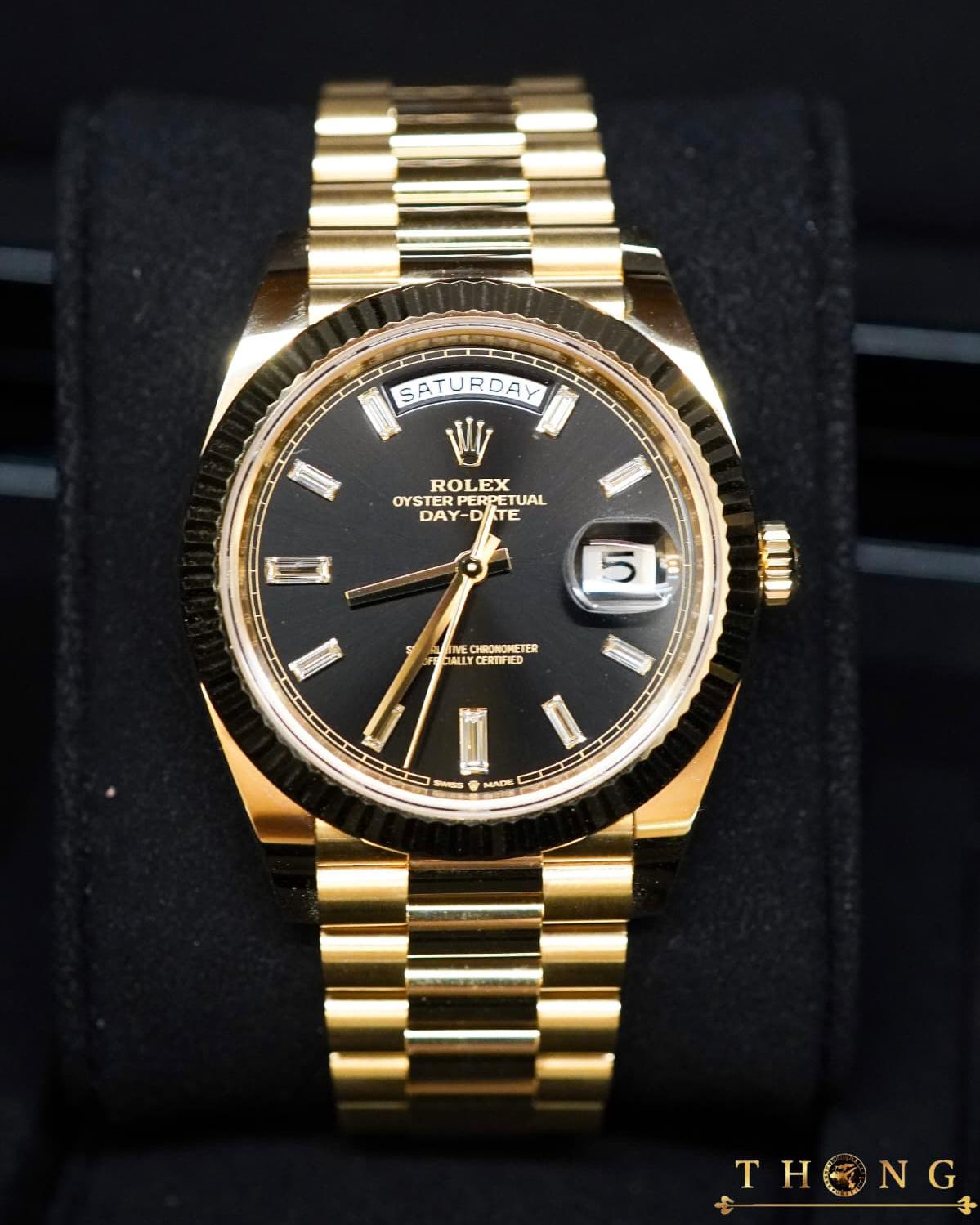 Rolex Day-Date 40 228238-0004 Bright Black (Baguette-cut diamonds) - Image 2