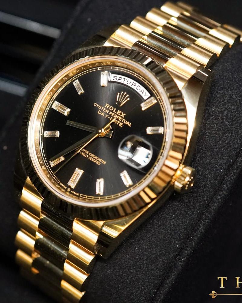 Rolex Day-Date 40 228238-0004 Bright Black (Baguette-cut diamonds) - Image 4