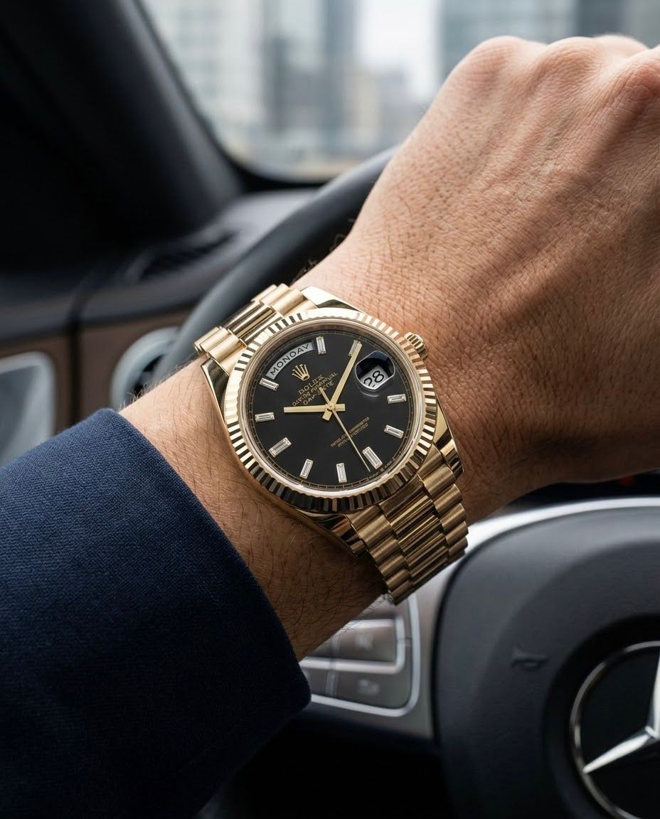 Rolex Day-Date 40 228238-0004 Bright Black (Baguette-cut diamonds) - Image 6