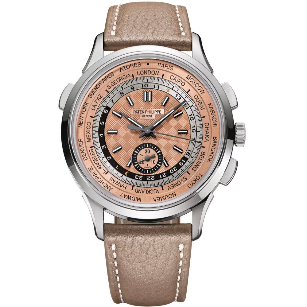 Patek Philippe Complications World Time Flyback Chronograph 41 5935A-001 Rose-Gilt Opaline (Salmon)