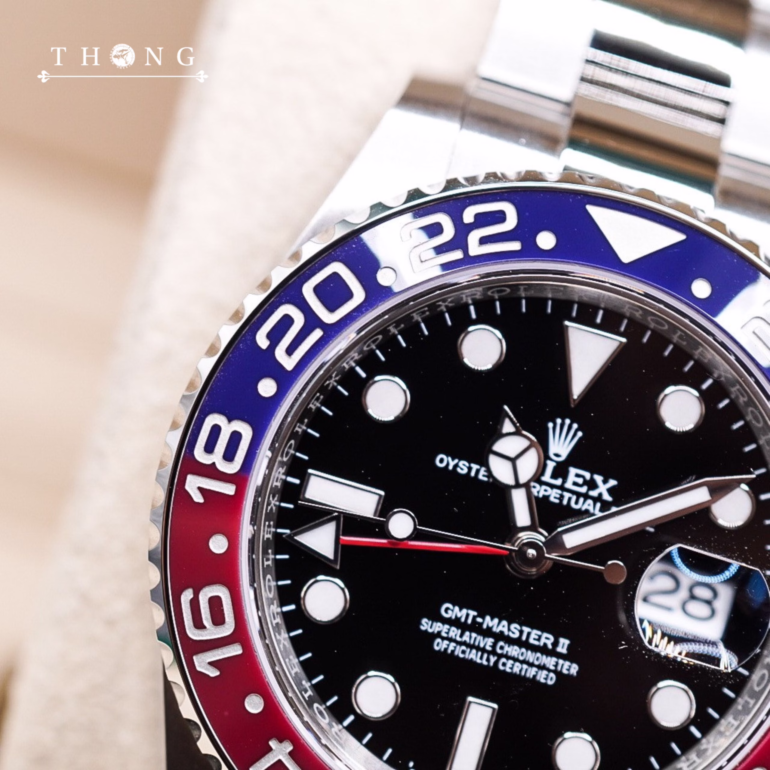 Dial THONG Rolex GMT-Master II 126710BLRO-0002 Black "Pepsi" Oyster