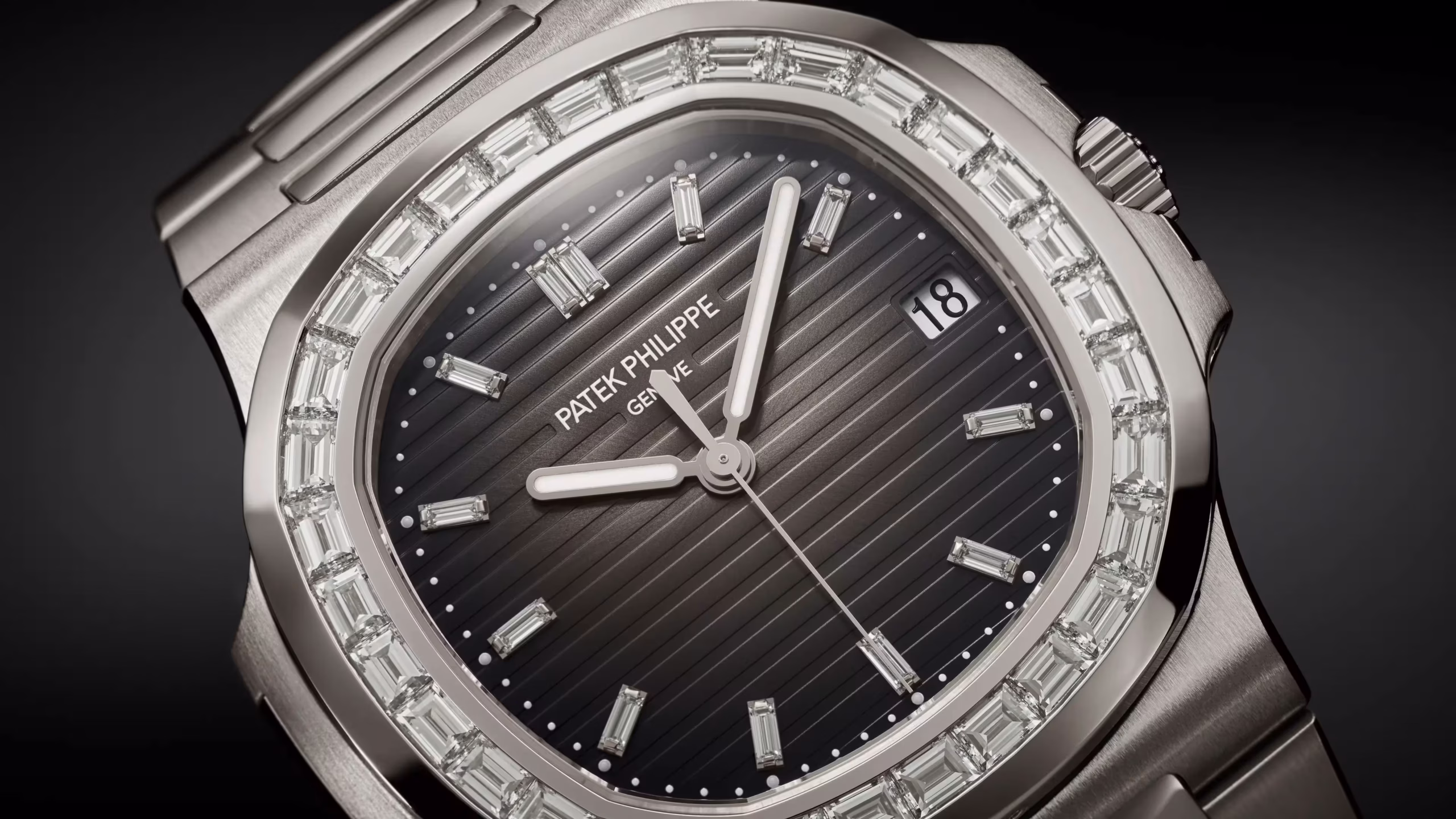 Patek Philippe Nautilus 5711/110P-001 Platinum Case and Baguette Diamond Bezel