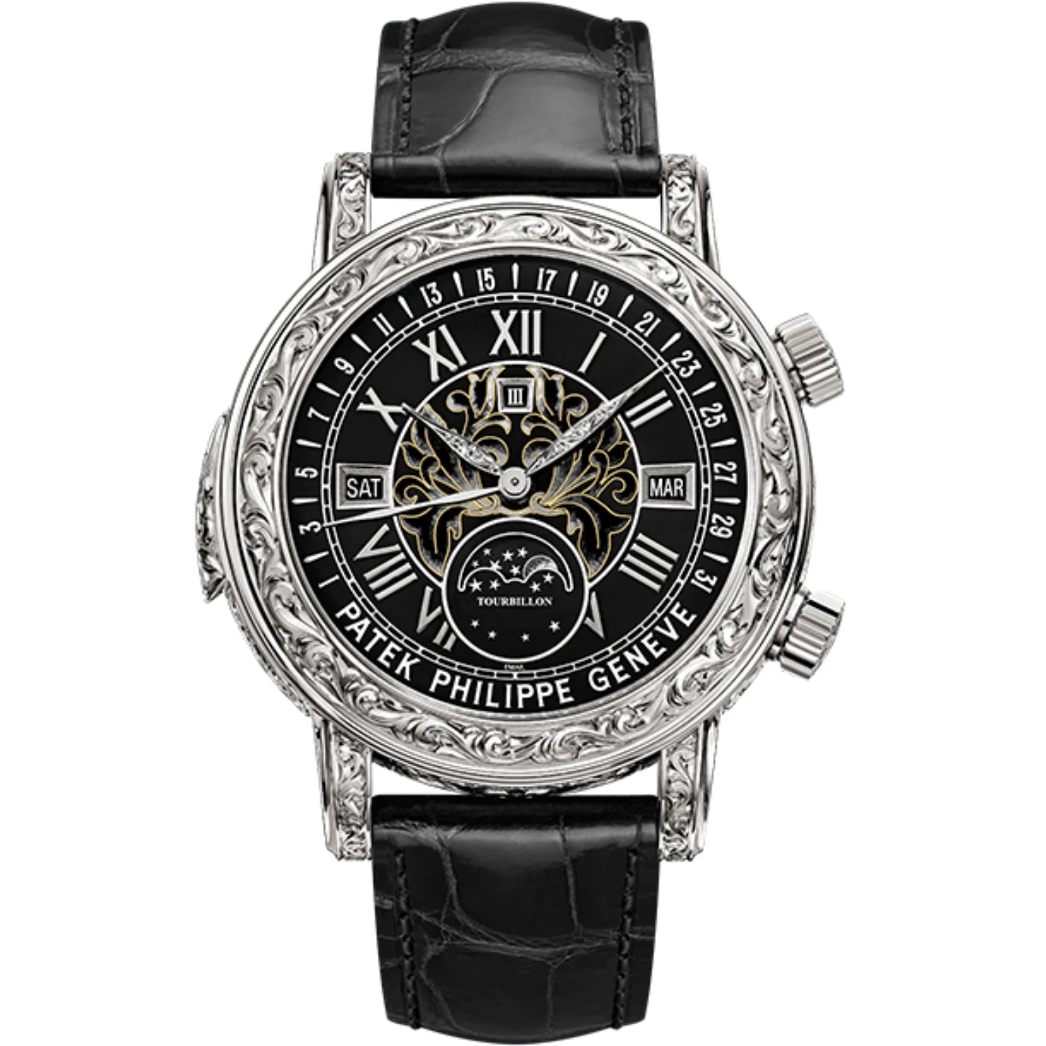 Patek Philippe Grand Complications Sky Moon Tourbillon 6002G-010 Black Enamel