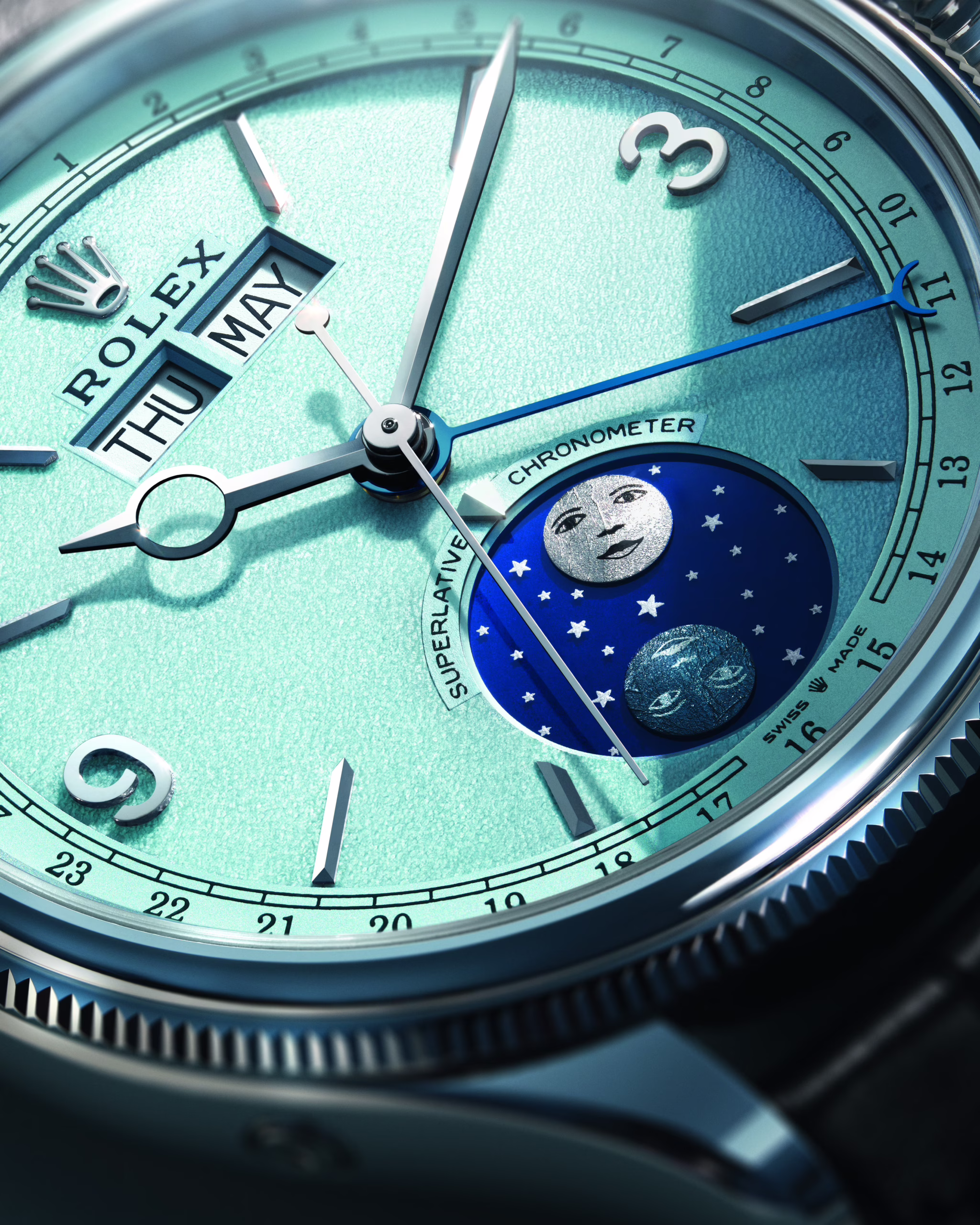 หน้าปัด Rolex Perpetual Padellone 53506-0002 Ice Blue