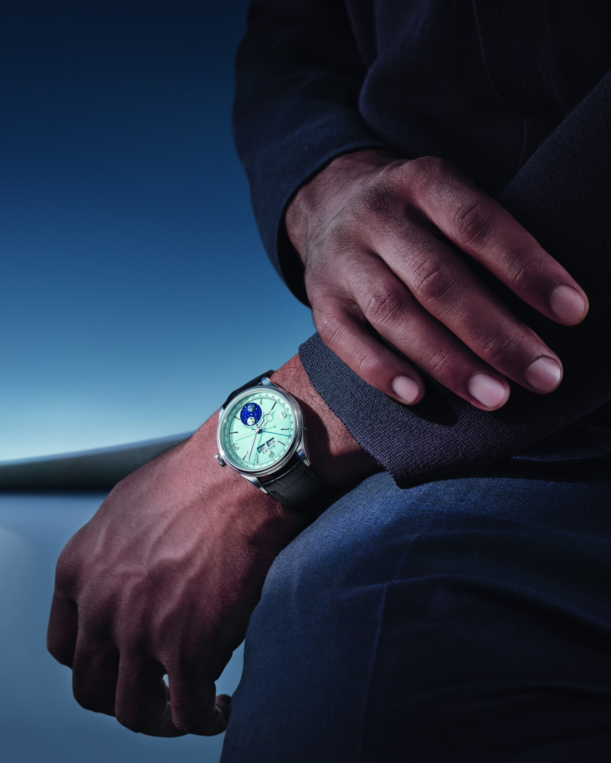 On Wrist Rolex Perpetual Padellone 53506-0002 Ice Blue